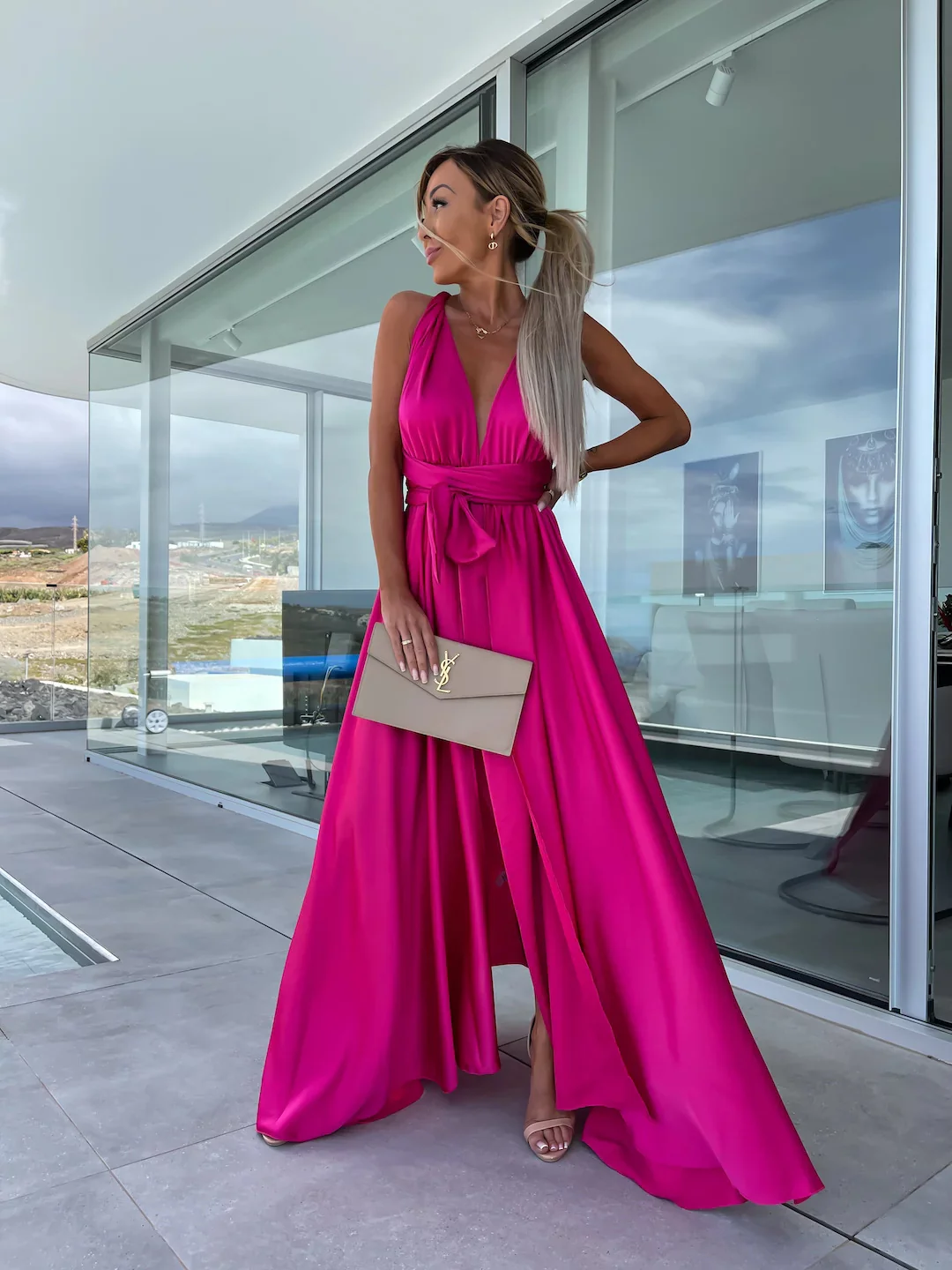 New Elegant Tied Large Swing Dress For Women - Image 4