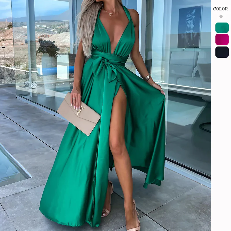 New Elegant Tied Large Swing Dress For Women - Image 6