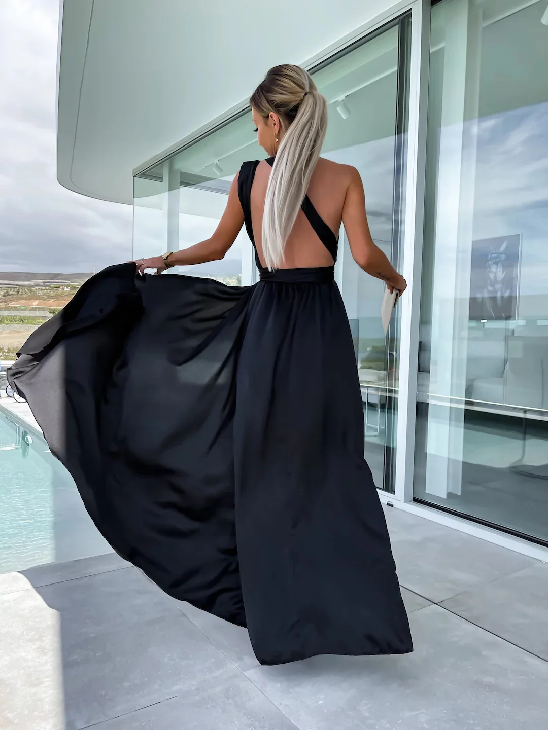 New Elegant Tied Large Swing Dress For Women - Image 9