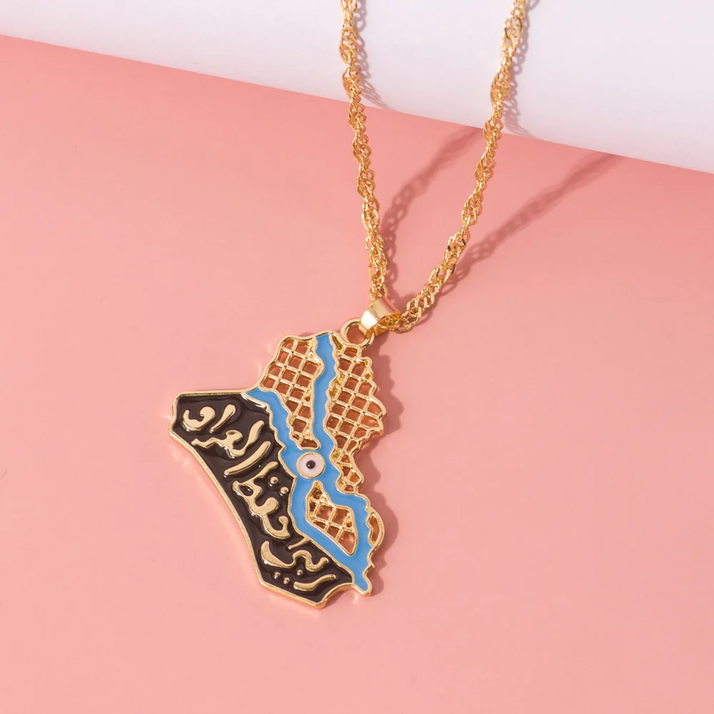 New Fashion Country Map Flag Necklace for Woman Man Liberia Haiti Jamaica Ghana Guinea Nigeria Alloy Pendant Chain Jewelry 2020 - Image 13