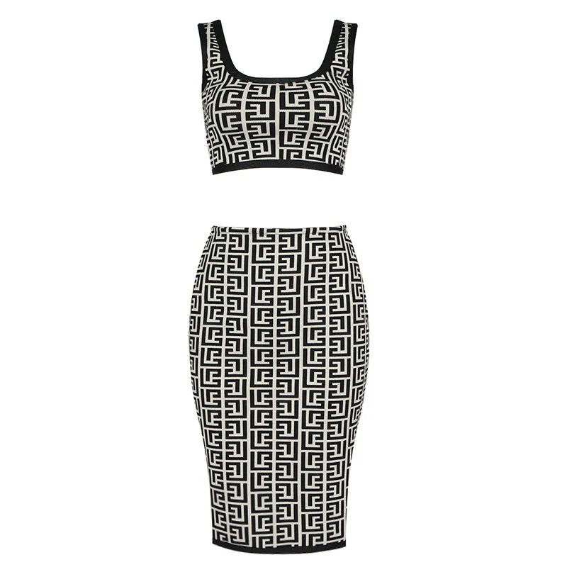 New Fashion Jacquard Slim-Fit Bar Two-Piece Set - Image 5