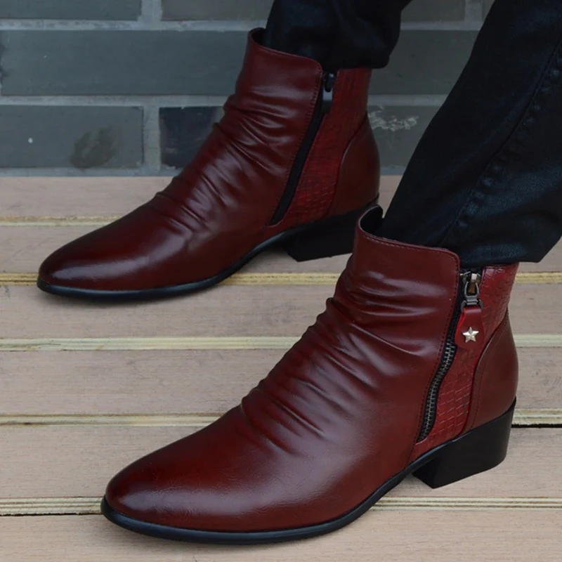 New Fashion Men Boots Genuine Leather Men British Autumn Winter Warm Plush Ankle Boots Man Casual shoes Zapatos man hombre - Image 6