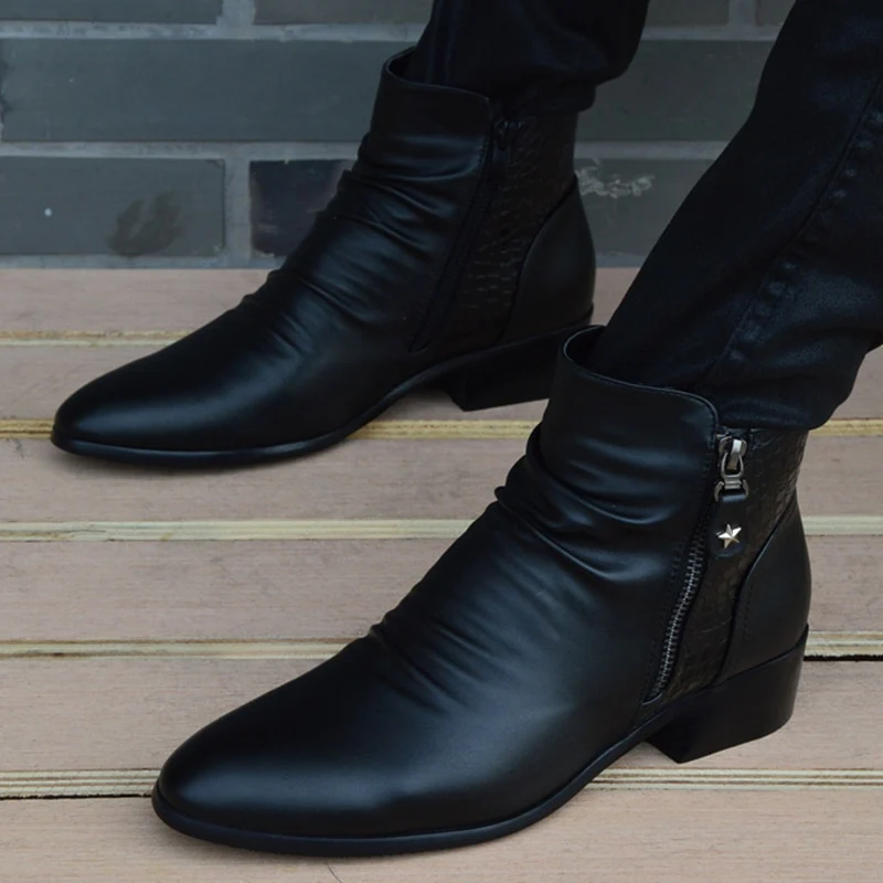 New Fashion Men Boots Genuine Leather Men British Autumn Winter Warm Plush Ankle Boots Man Casual shoes Zapatos man hombre - Image 7