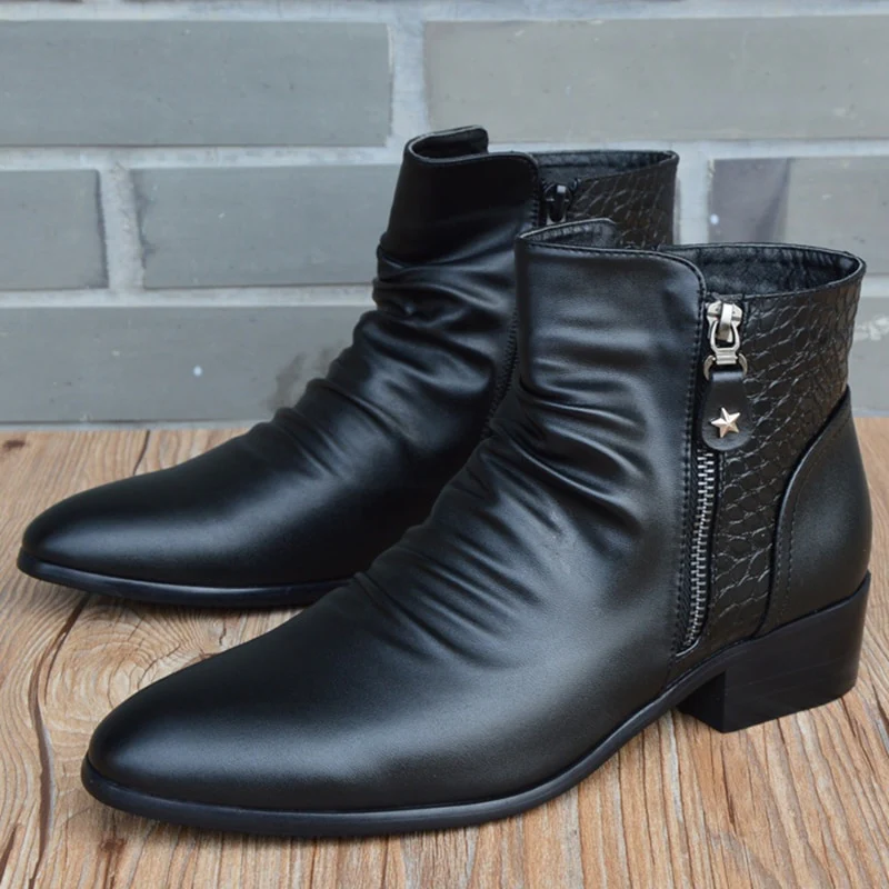 New Fashion Men Boots Genuine Leather Men British Autumn Winter Warm Plush Ankle Boots Man Casual shoes Zapatos man hombre - Image 8