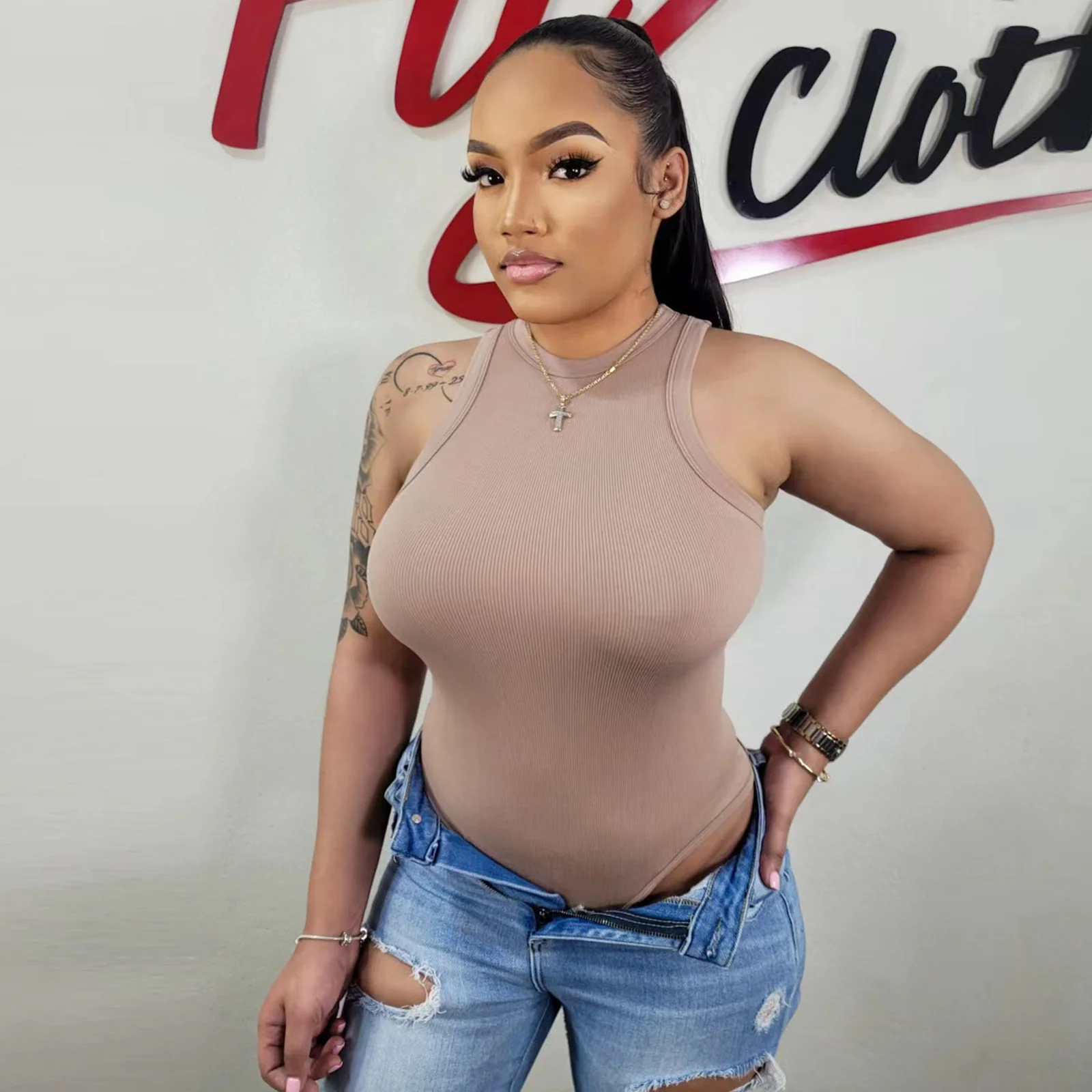 New Fashion Summer Playsuits  for Ladies One Piece Jumpsuit 2023 Short Simple Stretch Jumpsuit for Women - Image 8