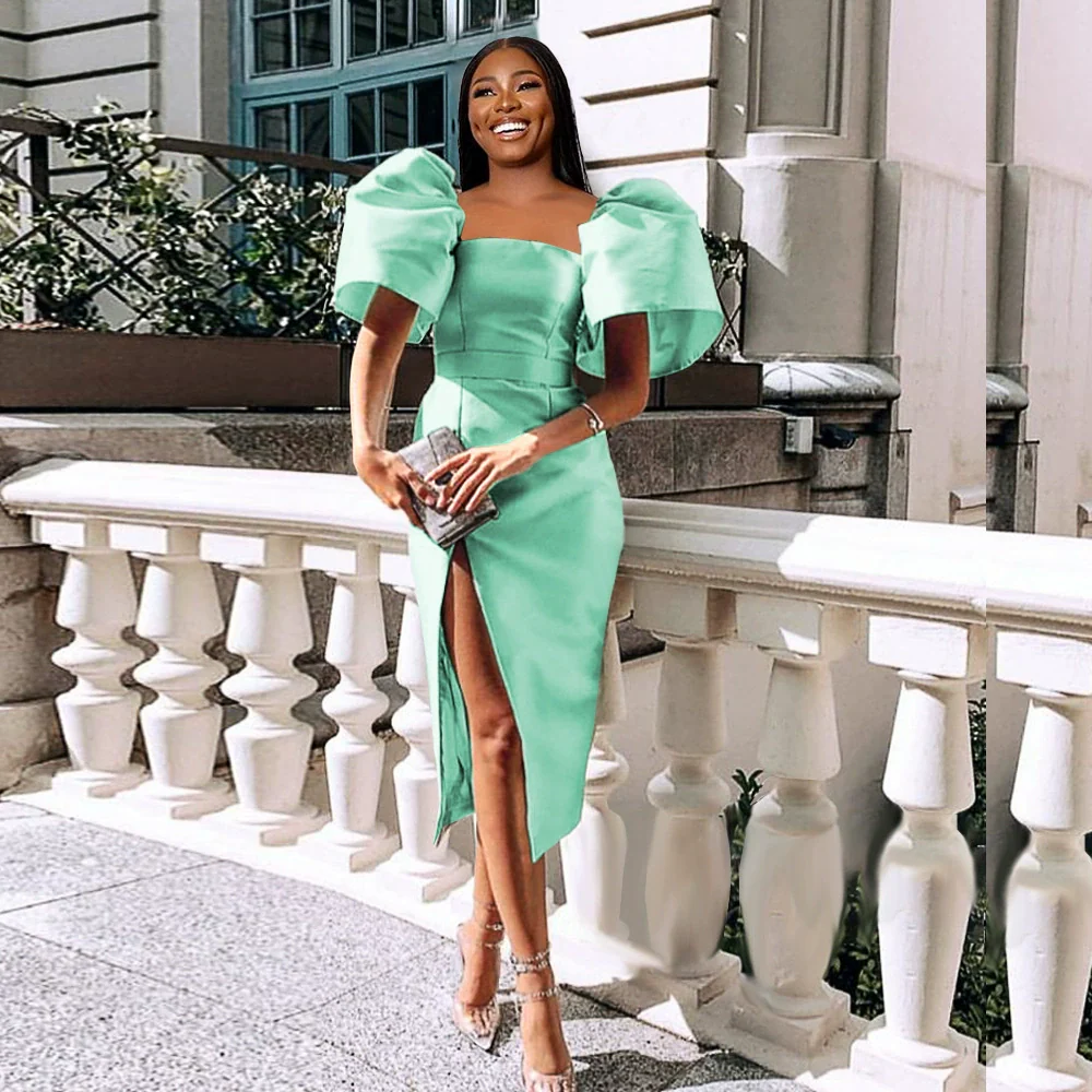 New Fashion Summer plus Size Slim Fit Puff Sleeve Dress plus Size Party Dress Women - Image 2