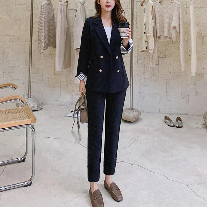New Fashion Women Blazer Pants Two-Piece Set Office Lady Slim Pants Suits Female Fashion Blazer Suit - Image 8