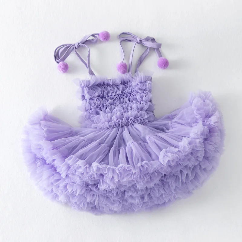 New High Quality Baby Girl Clothes Cute Fluffy Mesh Halter Baby Dress Sweet Princess TUTU Cake Dress Birthdays Clothes For Girls - Image 5
