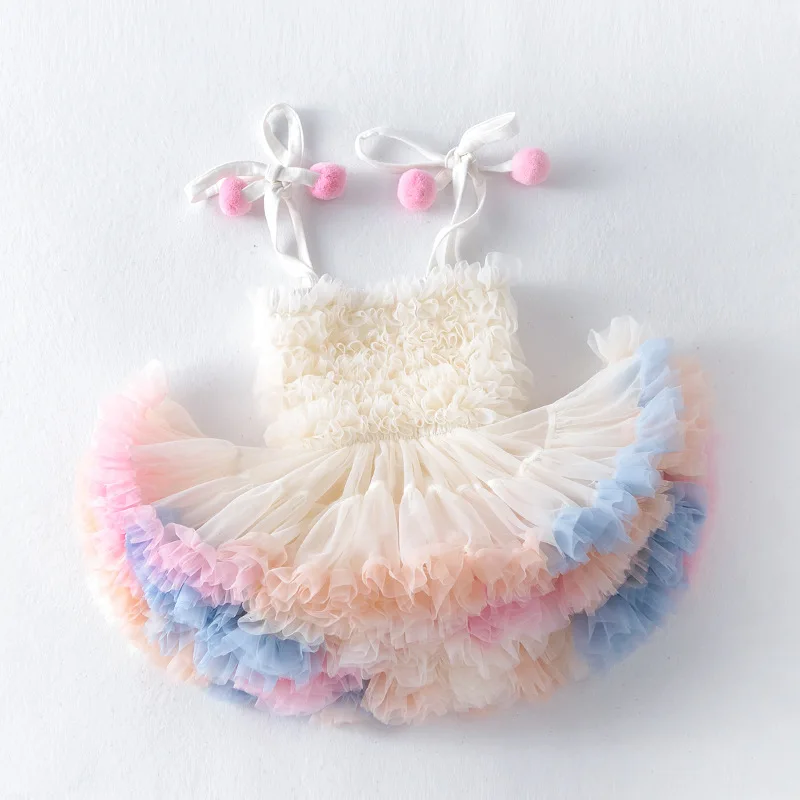 New High Quality Baby Girl Clothes Cute Fluffy Mesh Halter Baby Dress Sweet Princess TUTU Cake Dress Birthdays Clothes For Girls - Image 7