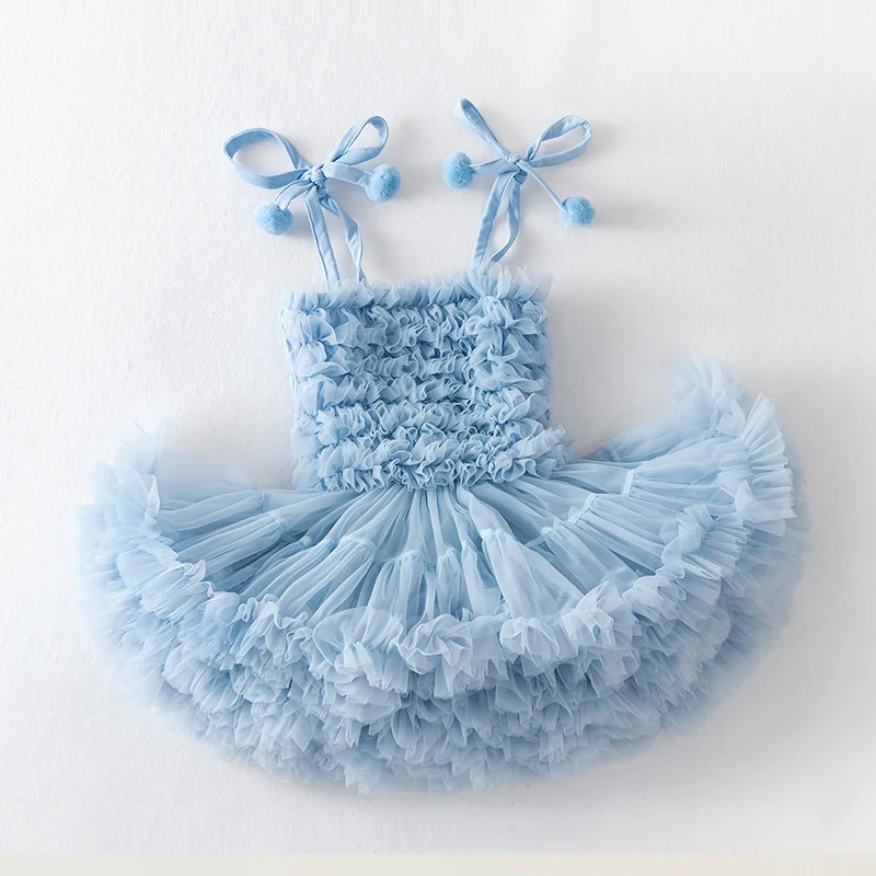 New High Quality Baby Girl Clothes Cute Fluffy Mesh Halter Baby Dress Sweet Princess TUTU Cake Dress Birthdays Clothes For Girls - Image 9