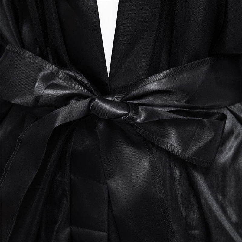 New Hot Sexy Women Lingerie Plus Size Satin Lace Kimono Intimate Sleepwear Robe Sexy Night Gown Women Underwear Pijama Mujer - Image 7