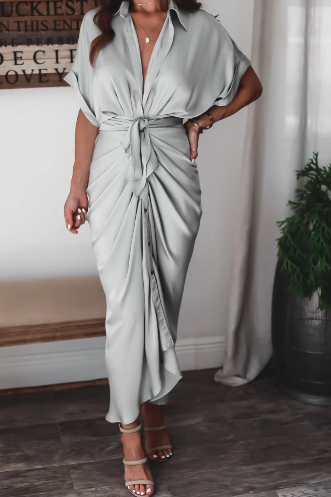 New In Dress Women Clothing for Summer Printed Waist Tie-up Shirt Sexy Long Formal Occasion Dresses for Women 2023 Evening Dress - Image 2
