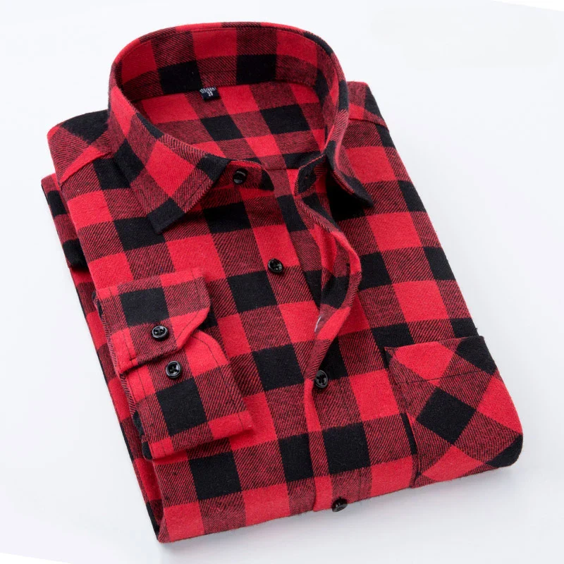 New in shirt fashion korean popular 40%cotton long-sleeve shirts for men slim fit plain shirt streetwear Casual plaid clothes - Image 5