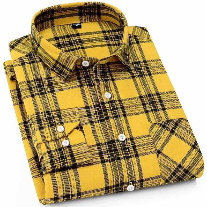 New in shirt fashion korean popular 40%cotton long-sleeve shirts for men slim fit plain shirt streetwear Casual plaid clothes - Image 9
