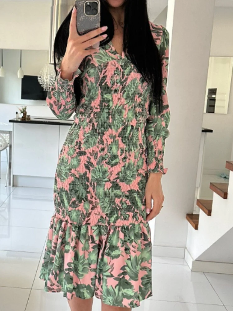 New In Summer Women's Dress Lantern Sleeve Printed Evening Women Dress Elegant Party Long Formal Occasion Dresses for Women 2023 - Image 13
