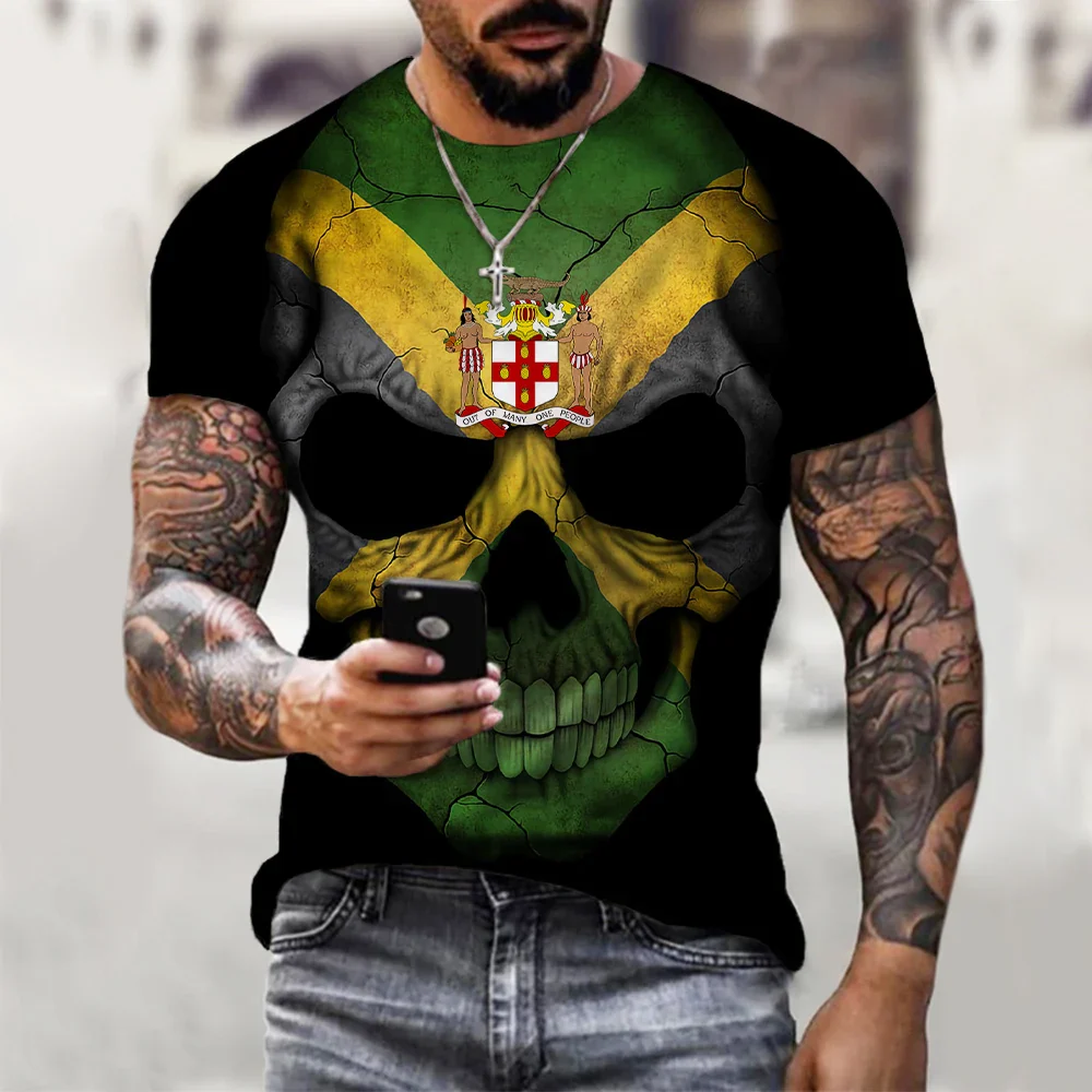 New Jamaica Flag Lion 3D Printed T-shirt Men WomenTshirt Summer Jamaica National Emblem Harajuku Streetwear Tops 2XS-4XL - Image 2