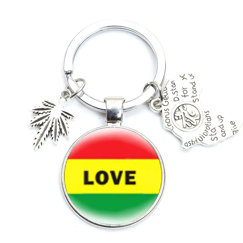 New Jamaica Singer Bob Marley Hip Hop Keychain Reggae Music Song One Love Harajuku Glass Dome Key Ring Jewelry Fans Souvenirs - Image 12