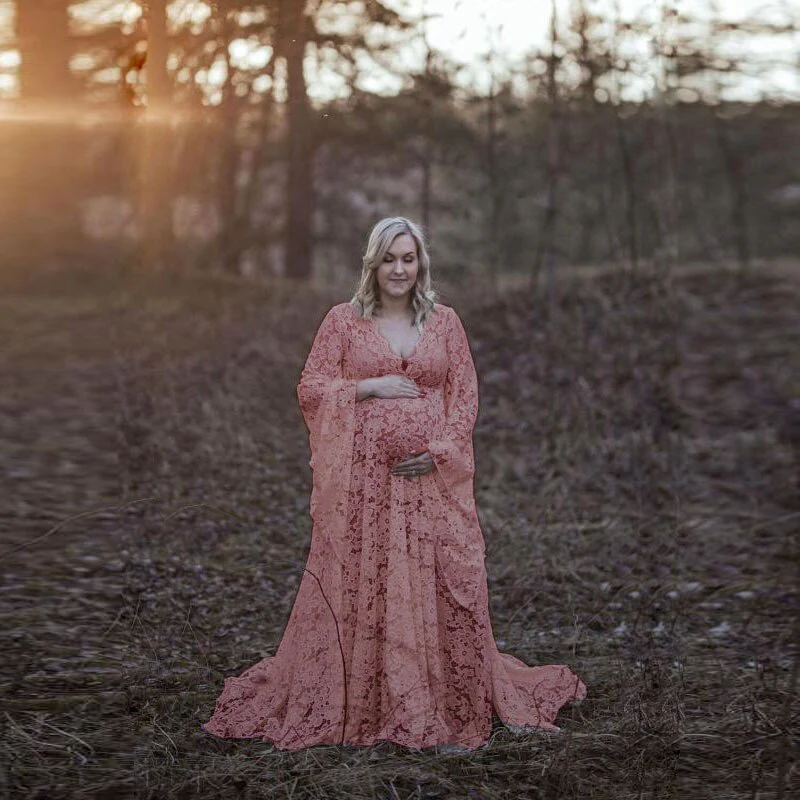 New Long Maternity Photography Props Pregnancy Dress Photography Maternity Dresses for Photo Shoot Pregnant Dress Lace Maxi Gown - Image 5