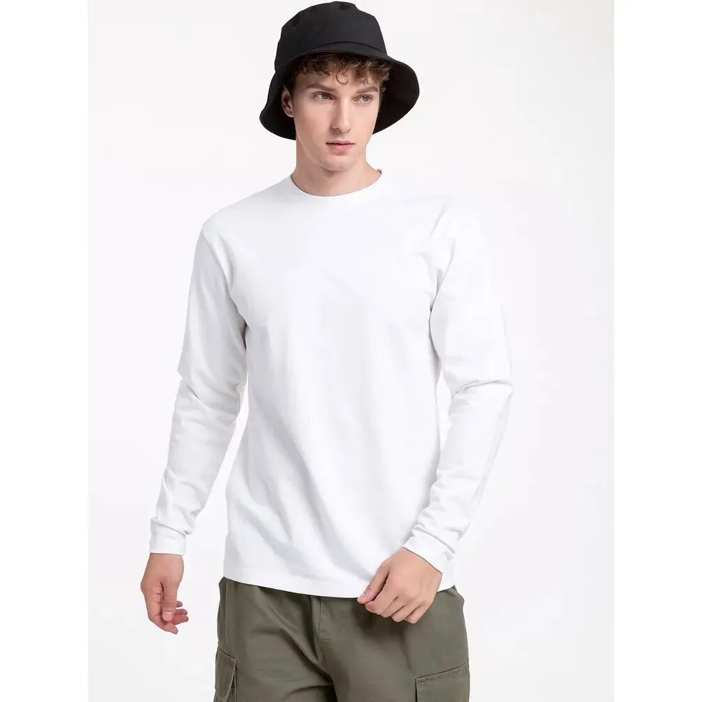 New Long Sleeve t shirt for Men Autumn Fashion Cotton Solid Color t-shirts Cozy Streetwear Men's t-shirt 5XL Baggy Korean Trendy - Image 2