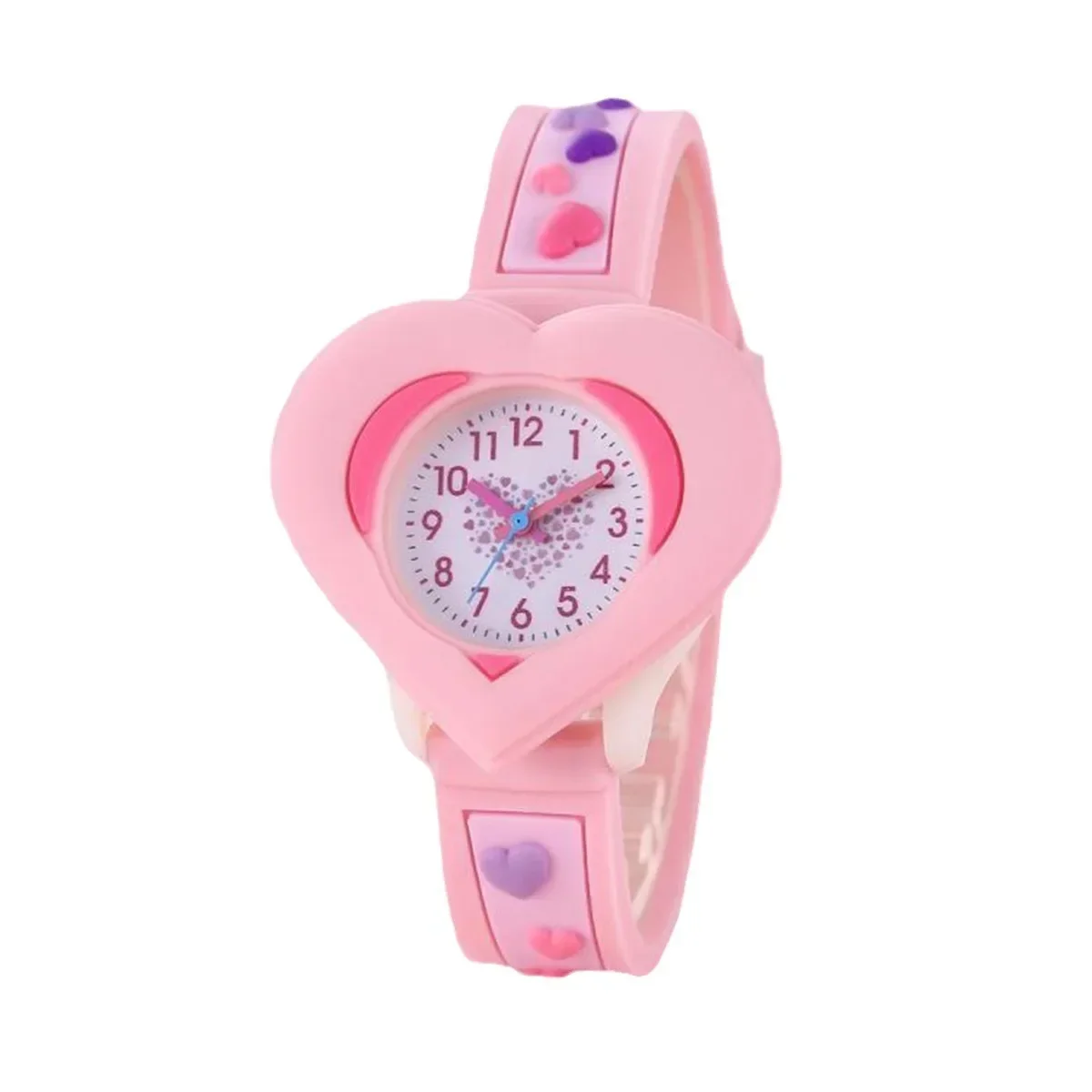 New Love Children's Student 3D Quartz Watch Learn To Recognize The Time Send Gifts Silicone Cute Personalized Children's Watch - Image 4