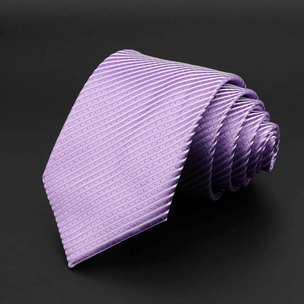 New Men's Tie Classic Solid Color Stripe Flower Floral 8cm Jacquard Necktie Accessories Daily Wear Cravat Wedding Party Gift - Image 2