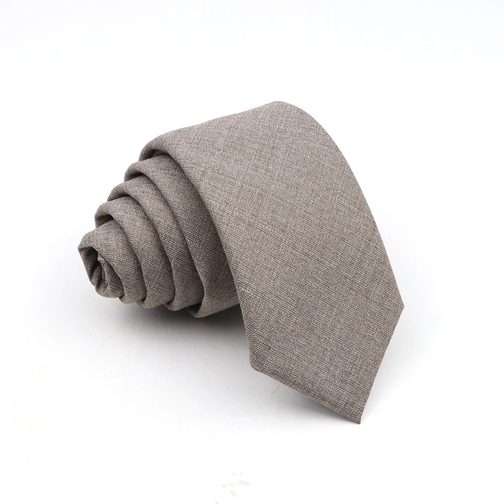 New Men's Solid Color Tie Skinny Casual Anti-wrinkle Necktie For Wedding Suit Neckties Pink Blue Grey Ties Cravat Gift Accessory - Image 12