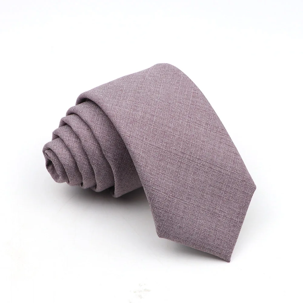 New Men's Solid Color Tie Skinny Casual Anti-wrinkle Necktie For Wedding Suit Neckties Pink Blue Grey Ties Cravat Gift Accessory - Image 21