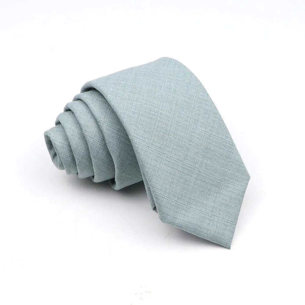 New Men's Solid Color Tie Skinny Casual Anti-wrinkle Necktie For Wedding Suit Neckties Pink Blue Grey Ties Cravat Gift Accessory - Image 4