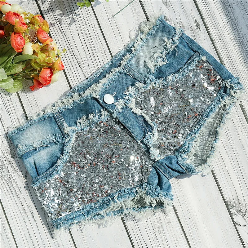 New Retro Women's Ultra Ripped Low Waist Thong Denim Shorts With Pockets Side Zipper Mini Short Female Jeans Feminino Nightclub - Image 7