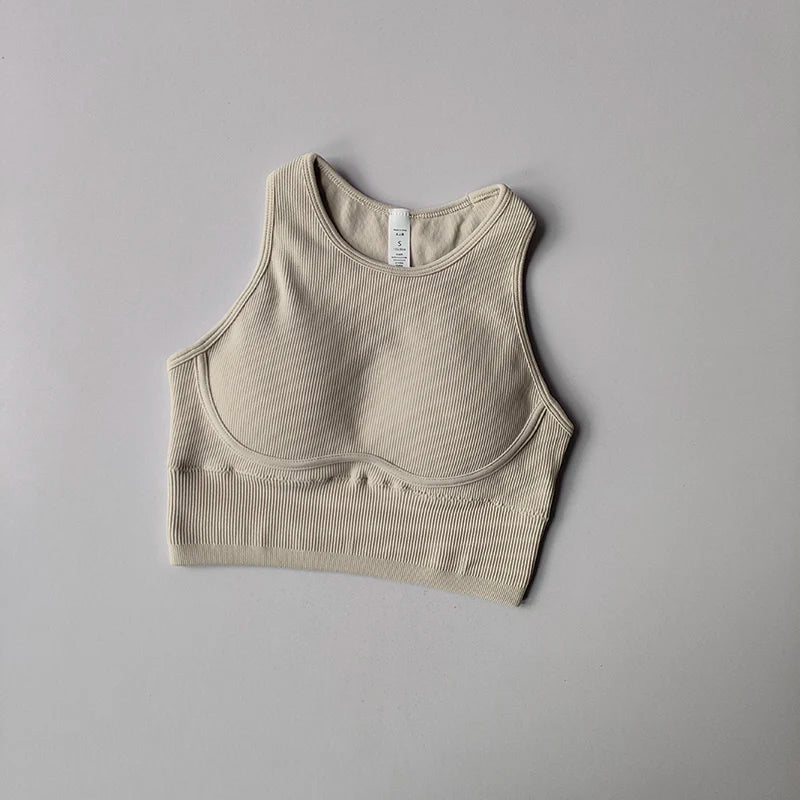 New Running Fitness Sports Vest Integrated Women's High-strength Thread Hollow Beautiful Back Shockproof Tight Yoga Bra Clothing - Image 5