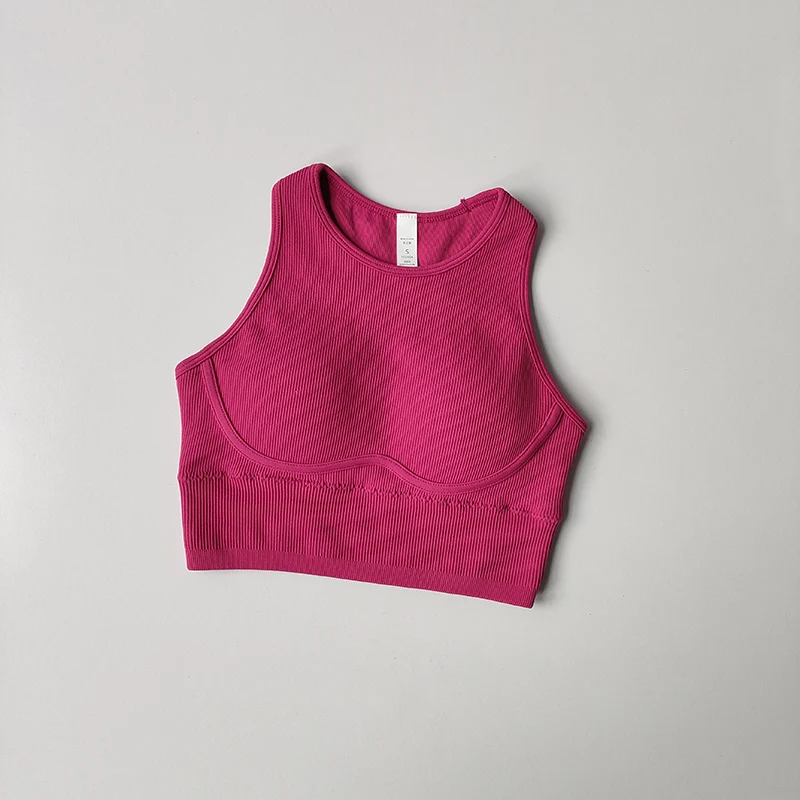 New Running Fitness Sports Vest Integrated Women's High-strength Thread Hollow Beautiful Back Shockproof Tight Yoga Bra Clothing - Image 6