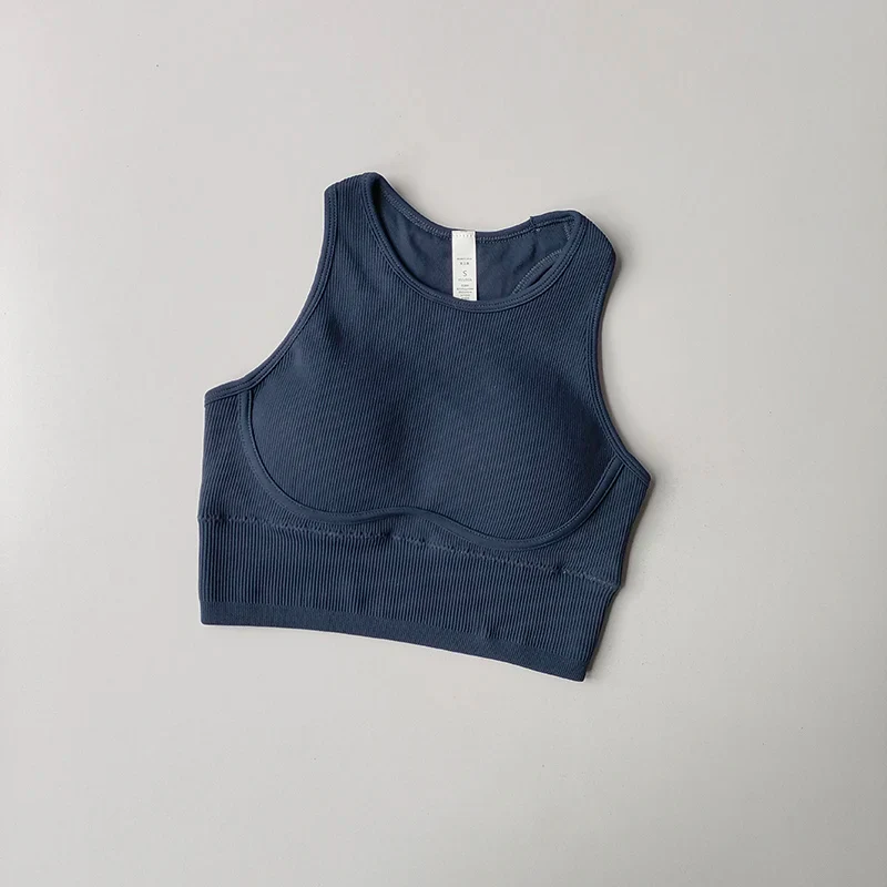 New Running Fitness Sports Vest Integrated Women's High-strength Thread Hollow Beautiful Back Shockproof Tight Yoga Bra Clothing - Image 7