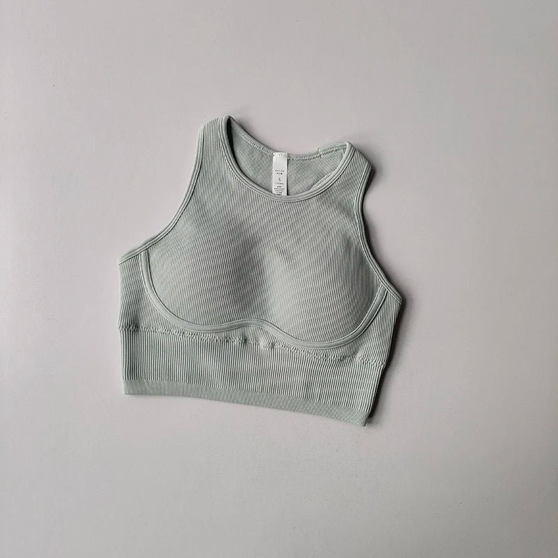 New Running Fitness Sports Vest Integrated Women's High-strength Thread Hollow Beautiful Back Shockproof Tight Yoga Bra Clothing - Image 9