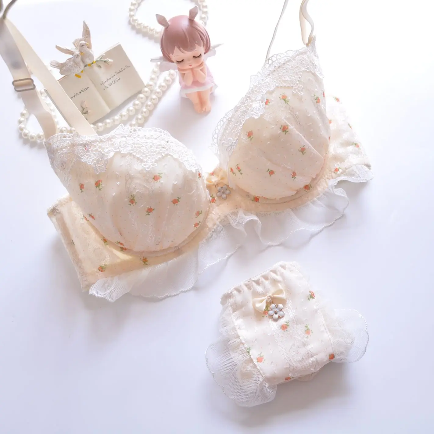 New Sexy Lace Shoulder Strap Bras Set Ladies Underwear Push Up Large Size Lingerie Plus Two Cups Underwire BCDE Cup Bra Sets - Image 8