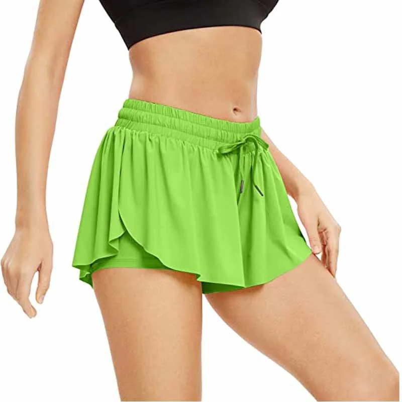 New skorts for women Spring/summer 2023 Fashion Women's Sports Running with Pocket Drawstring Plastic Waist Soft Skirt Pants - Image 4