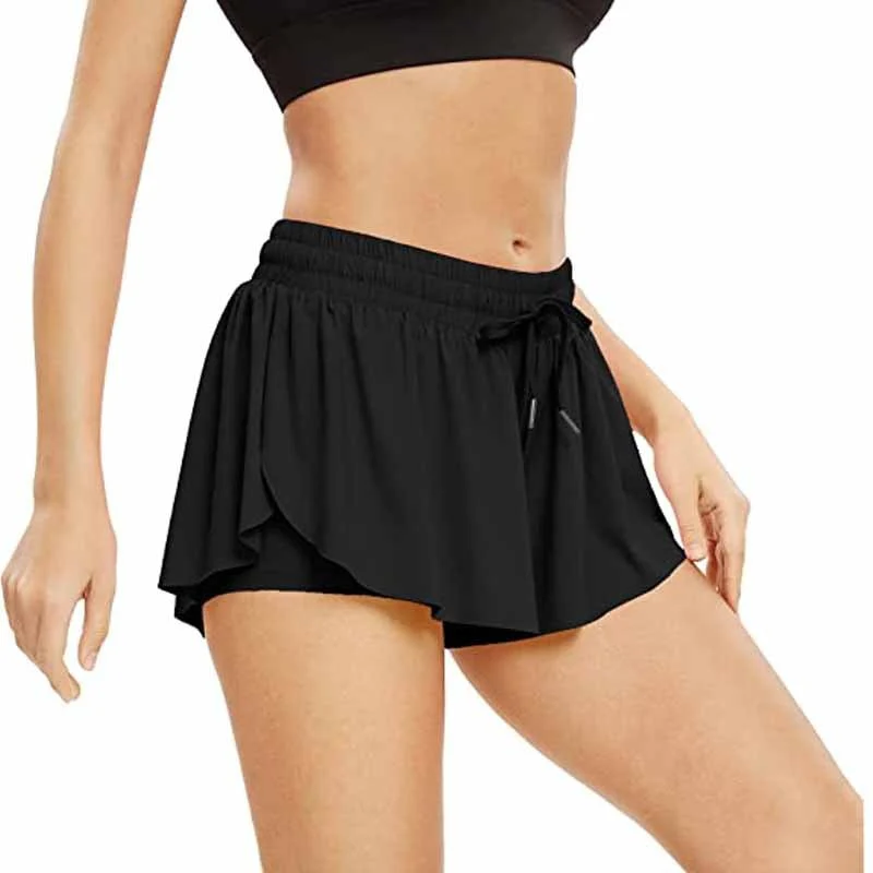 New skorts for women Spring/summer 2023 Fashion Women's Sports Running with Pocket Drawstring Plastic Waist Soft Skirt Pants - Image 5