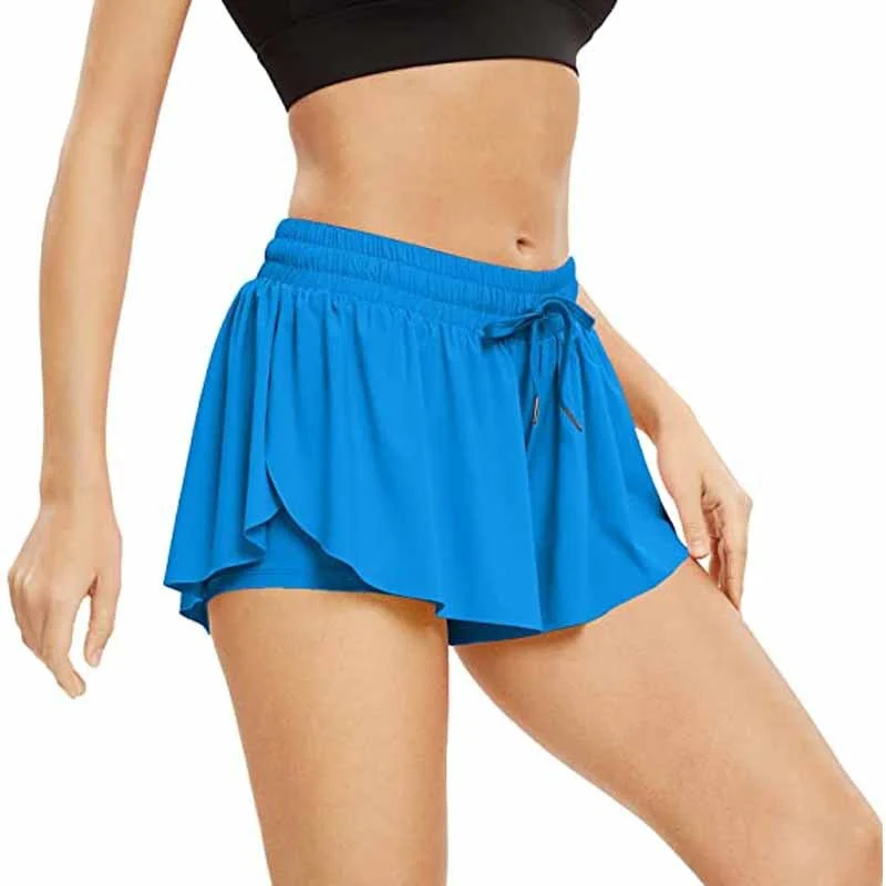 New skorts for women Spring/summer 2023 Fashion Women's Sports Running with Pocket Drawstring Plastic Waist Soft Skirt Pants - Image 9