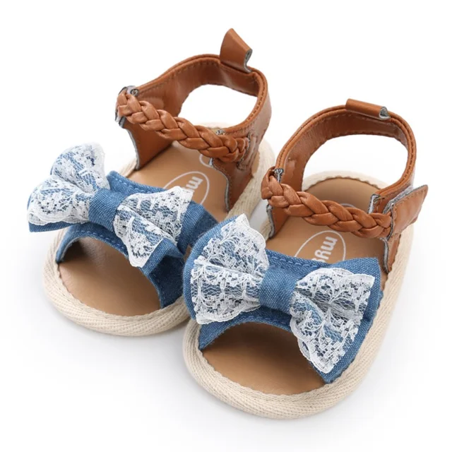New Soft Sole PU Baby girls sandals Floral  bow First Walkers Shoes Fashion Summer Prewalkers Beach Shoes Toddler Moccasins - Image 2