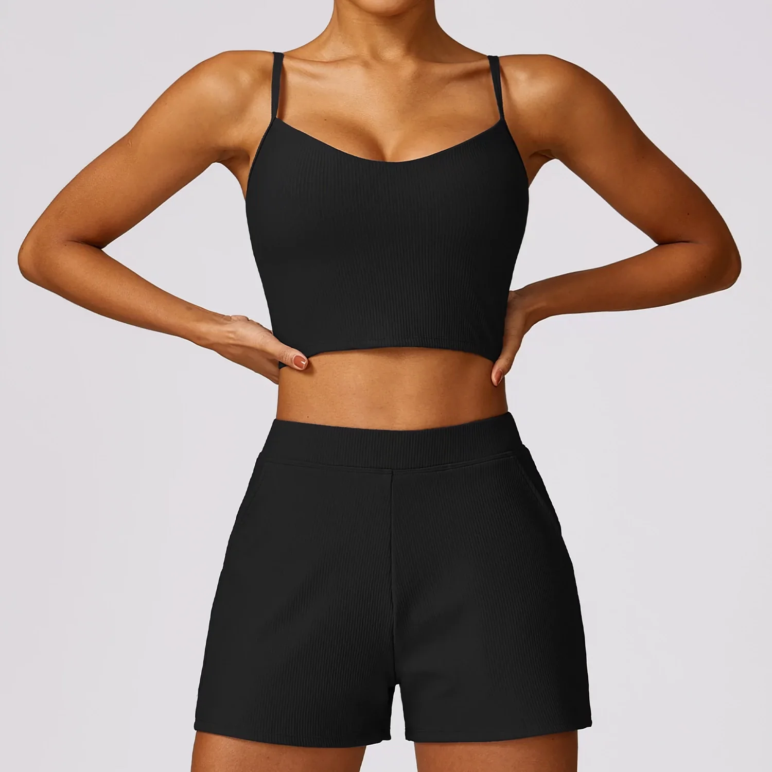 New Spring Quick-Drying Tight Beauty Back Yoga Clothes Thread Fitness Vest Suit Blazer Suit Two-piece Set - Image 10