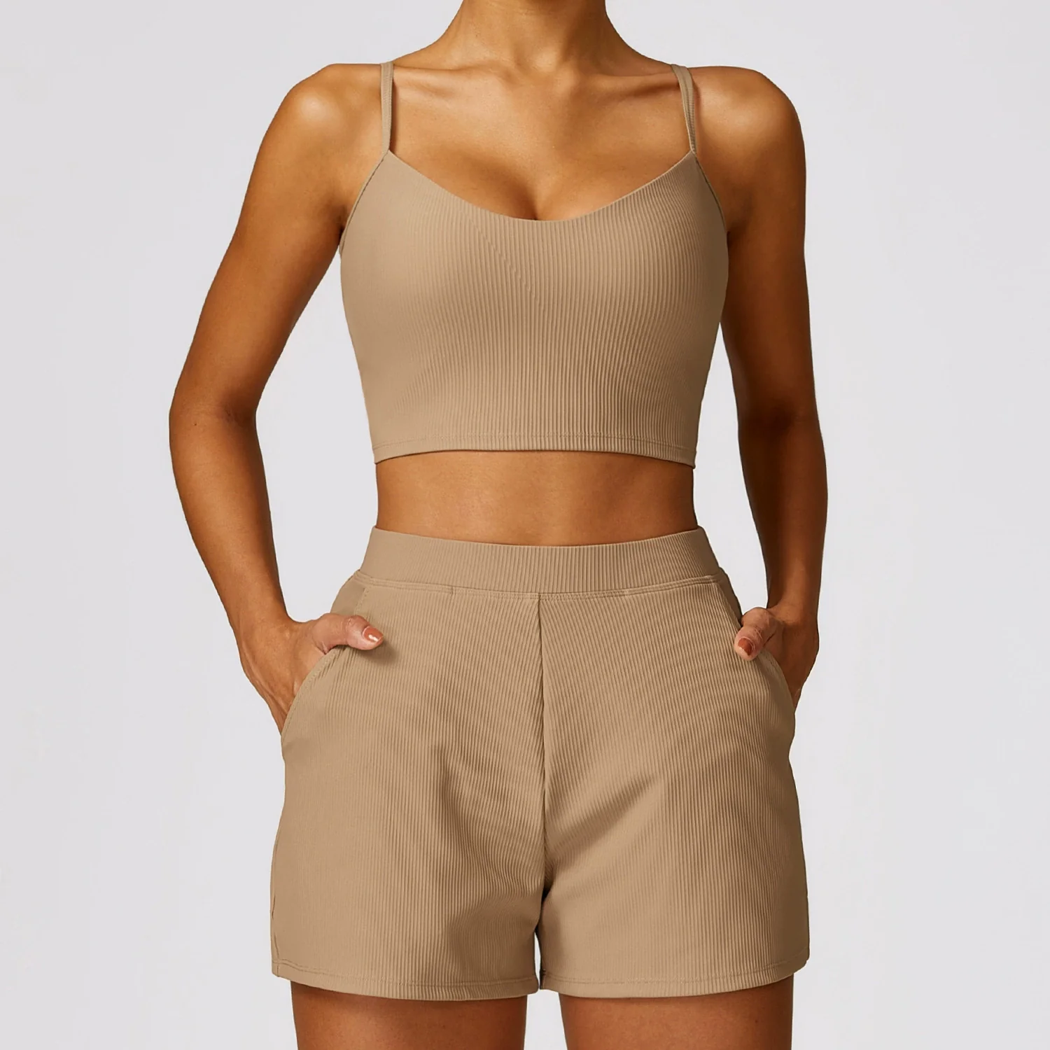 New Spring Quick-Drying Tight Beauty Back Yoga Clothes Thread Fitness Vest Suit Blazer Suit Two-piece Set - Image 15