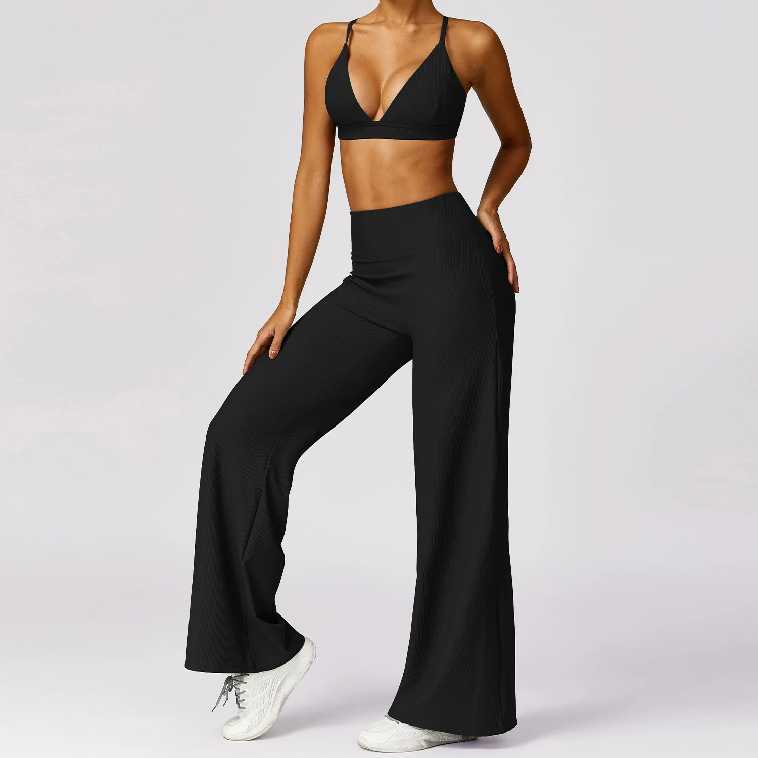 New Spring Quick-Drying Tight Beauty Back Yoga Clothes Thread Fitness Vest Suit Blazer Suit Two-piece Set - Image 17