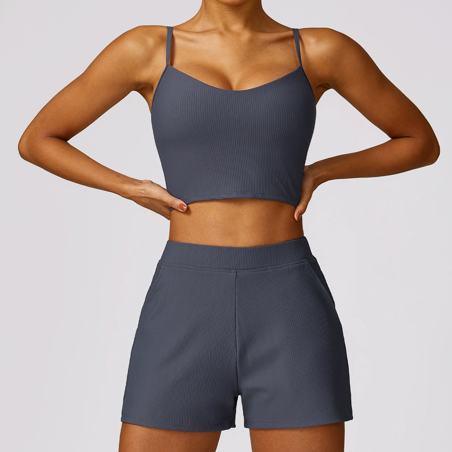 New Spring Quick-Drying Tight Beauty Back Yoga Clothes Thread Fitness Vest Suit Blazer Suit Two-piece Set - Image 18