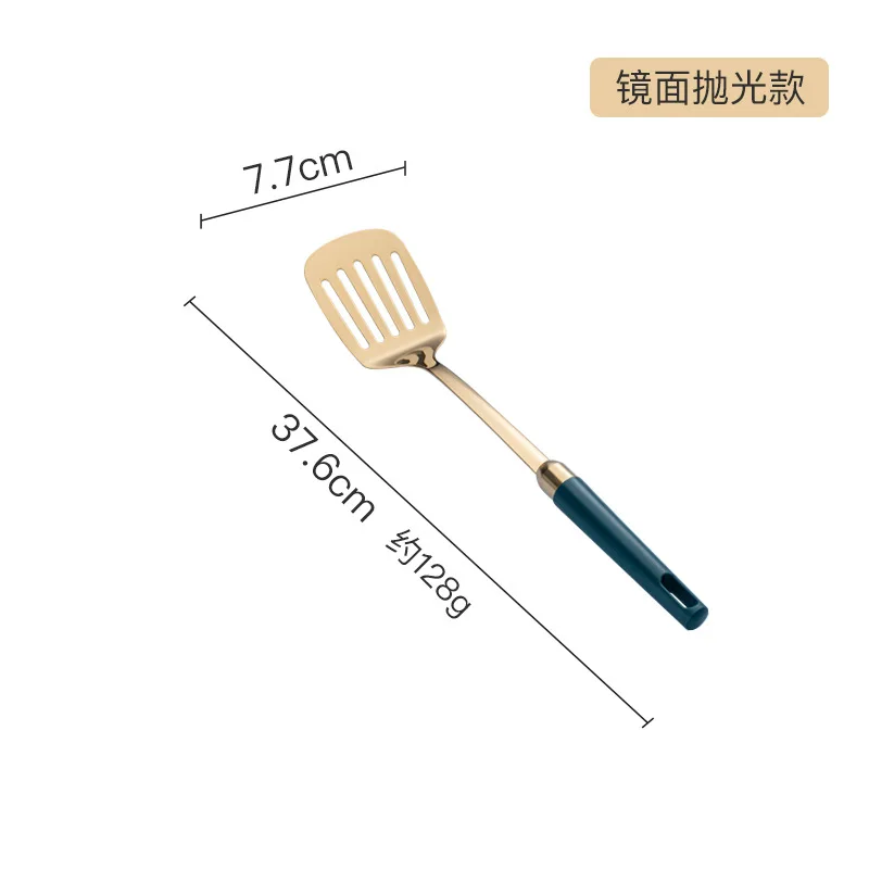 New Stainless Steel Kitchenware Set Emerald Gold-plated Pot Shovel Spoon Cooking Utensils Light and Extravagant Cooking Utensils - Image 8