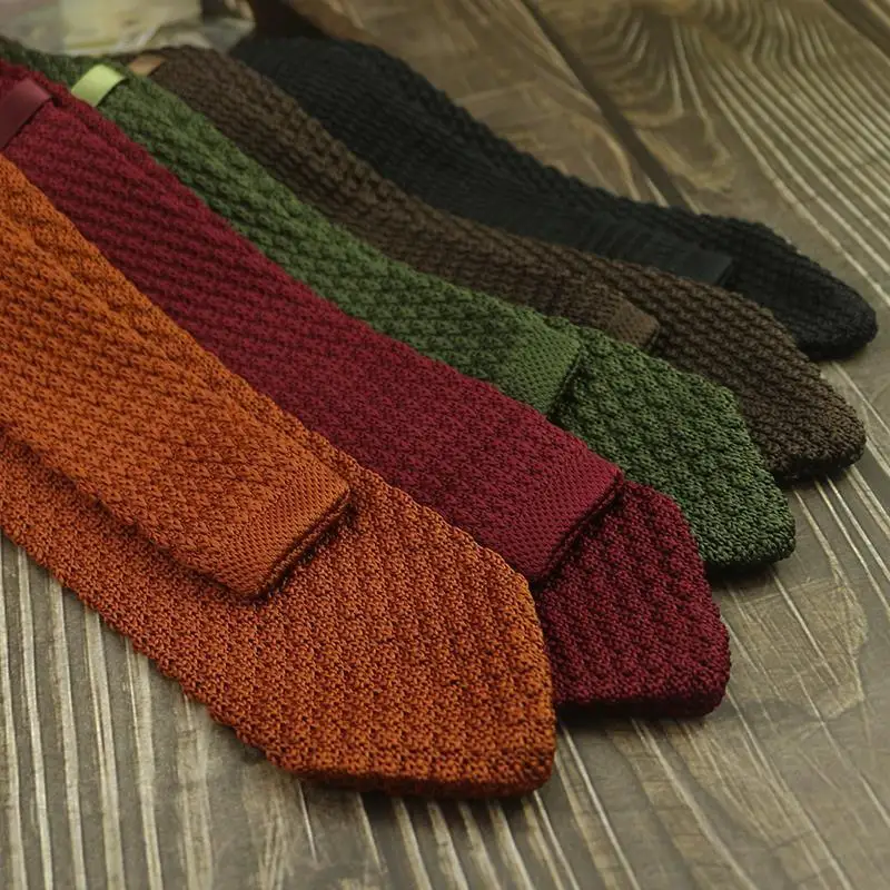 New Style Gradient Fashion Men's Solid Colourful Tie Knitted Ties Necktie Normal Slim Classic Woven Cravate Narrow Neckties - Image 2
