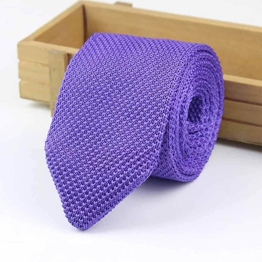 New Style Gradient Fashion Men's Solid Colourful Tie Knitted Ties Necktie Normal Slim Classic Woven Cravate Narrow Neckties - Image 5