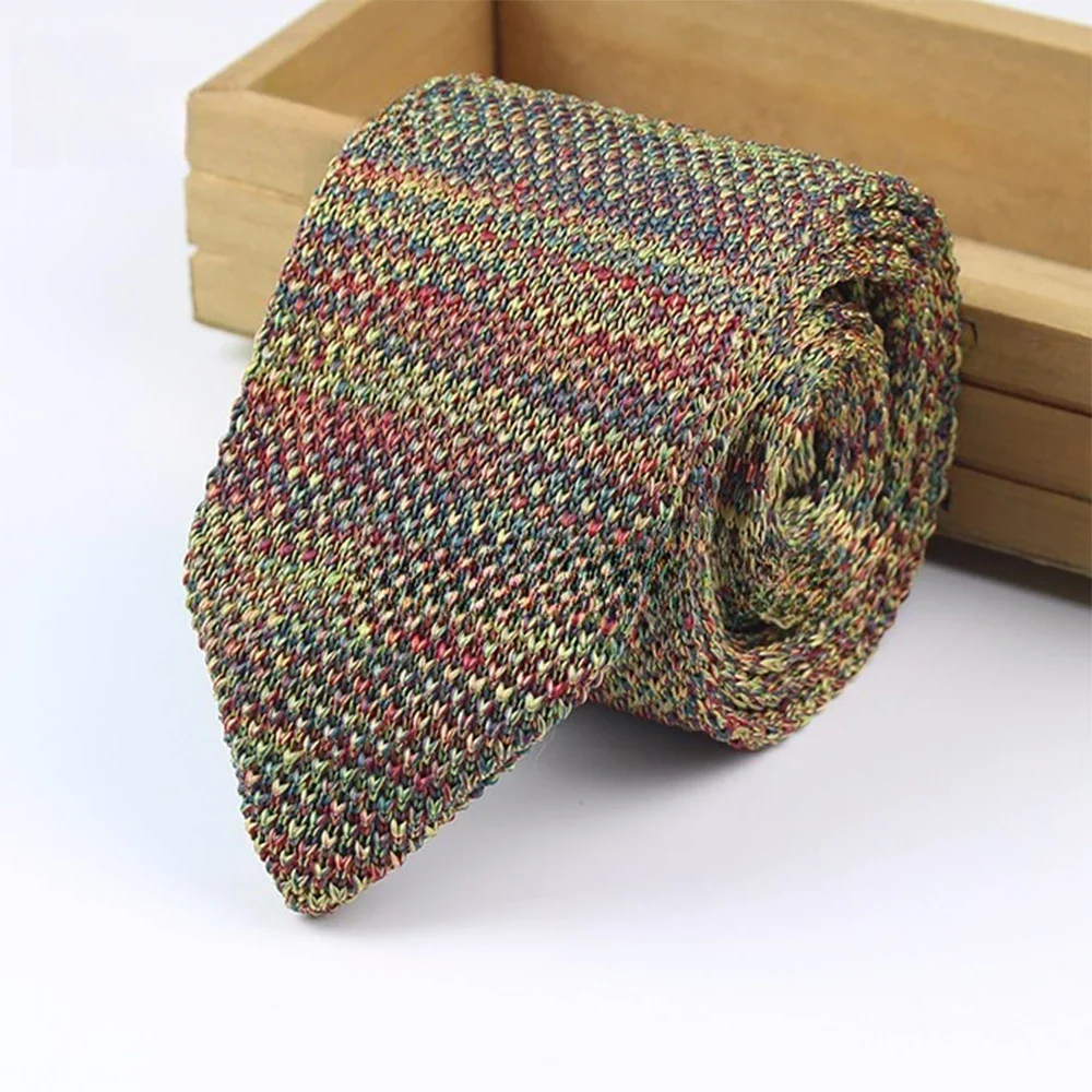 New Style Gradient Fashion Men's Solid Colourful Tie Knitted Ties Necktie Normal Slim Classic Woven Cravate Narrow Neckties - Image 6