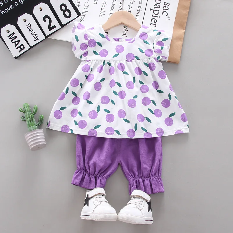 New Summer Baby Girls Clothes Children Cartoon Fashion Dress Shorts 2Pcs/sets Toddler Casual Clothing Suit Kids Outing Costume - Image 2