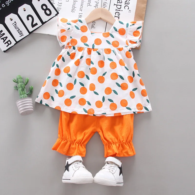 New Summer Baby Girls Clothes Children Cartoon Fashion Dress Shorts 2Pcs/sets Toddler Casual Clothing Suit Kids Outing Costume - Image 3