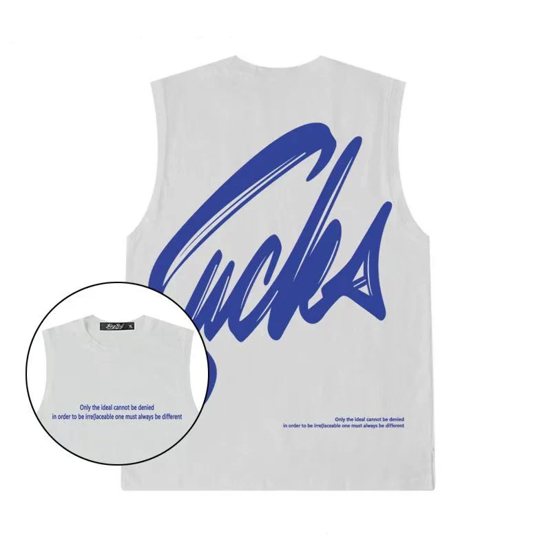 New Summer Men's Tank Tops Fashion Print Round Collar Sleeveless Vest Men Casual Men Clothing Fitness Loose Workout Tank Tops - Image 12