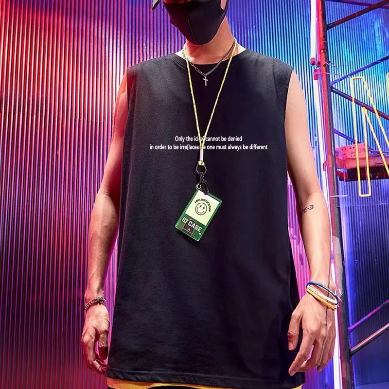 New Summer Men's Tank Tops Fashion Print Round Collar Sleeveless Vest Men Casual Men Clothing Fitness Loose Workout Tank Tops - Image 2